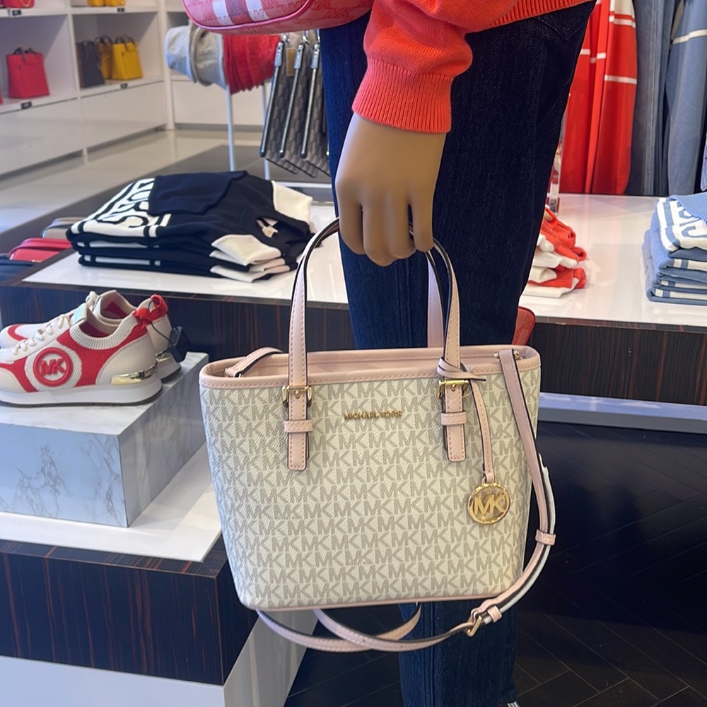 MICHAEL KORS 
Jet Set Travel Extra-Small Logo Top-Zip Tote Bag
Powder Blush
NWT - Picture 14 of 16